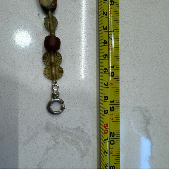 Vintage Handmade Artist Crafted Bead Necklace Stone Ceramic Hippie BoHo 19” - Picture 8 of 12